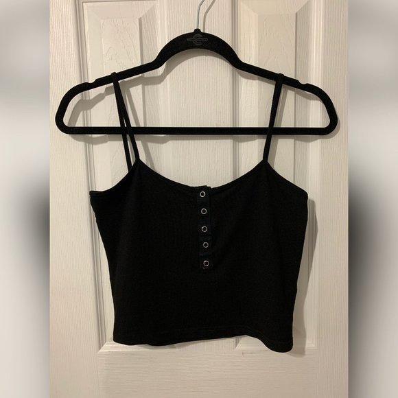 Bei Si Dun Black Cropped Tank Top - Picture 1 of 7